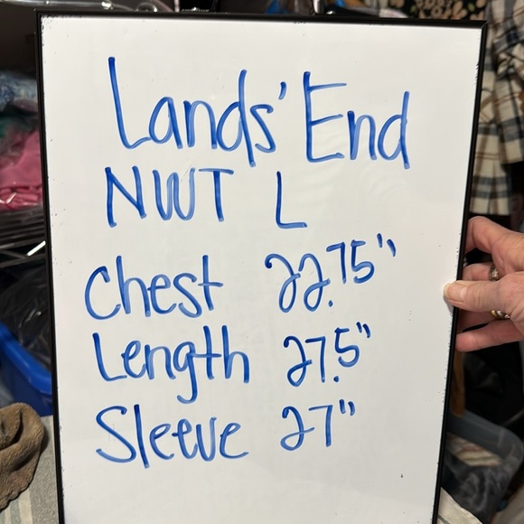 Lands' End NWT Teal Green Men's V-Neck Cashmere Sweater Size Large - Picture 11 of 11